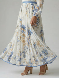 Women's Long Sleeve Pleated Wrap Midi Dress Side