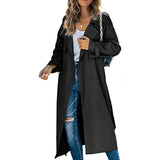 Women's Long Trench Coat | Classic Double-Breasted Style