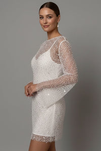 Women's Mesh Mini Dress with Sleeveless Lining Back