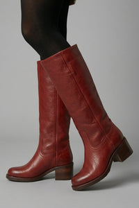 Women's Mid-Calf Orthopaedic Boots with Block Heel Close Up