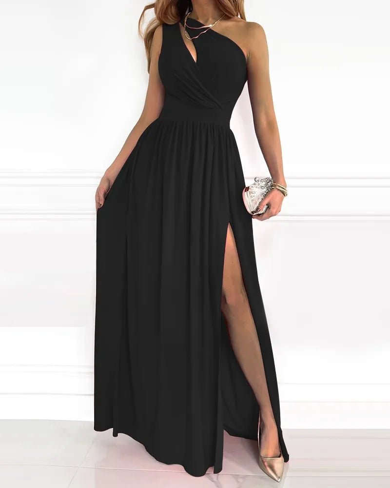 Women's One-Shoulder Maxi Dress | Wedding Guest with Thigh Split Hero