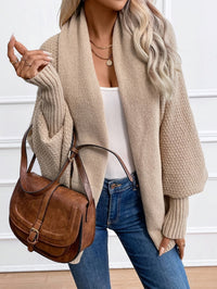 Women's Open Front Cardigan | Relaxed Batwing Drape Detail