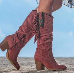 Women's Orthopaedic Boots | Block Heel with Fringe Detail Hero