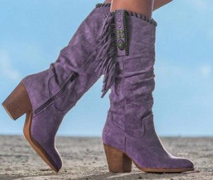 Women's Orthopaedic Boots | Block Heel with Fringe Detail Side
