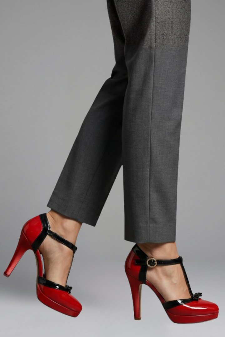 Women's Orthopaedic Heels | T-Strap with Formal Platform Sole Side