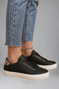 Women's Orthopaedic Trainers | Quilted with Flat Cushioned Sole Back
