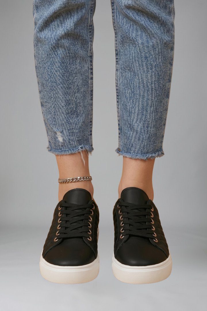 Women's Orthopaedic Trainers | Quilted with Flat Cushioned Sole Detail