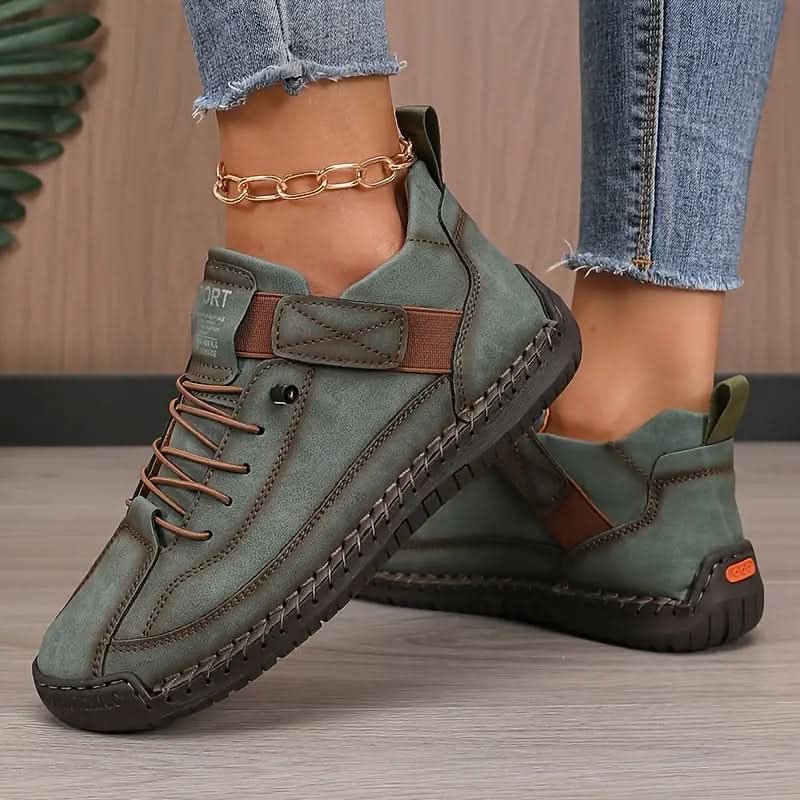Women's Orthopedic Sneakers | Leather Slip On with Cushioned Sole Front