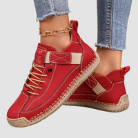 Women's Orthopedic Sneakers | Leather Slip On with Cushioned Sole Side