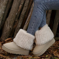 Women's Platform Winter Boots | Fur Cuff with Cosy Lining Close Up