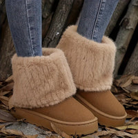 Women's Platform Winter Boots | Fur Cuff with Cosy Lining Front