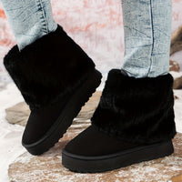 Women's Platform Winter Boots | Fur Cuff with Cosy Lining Side