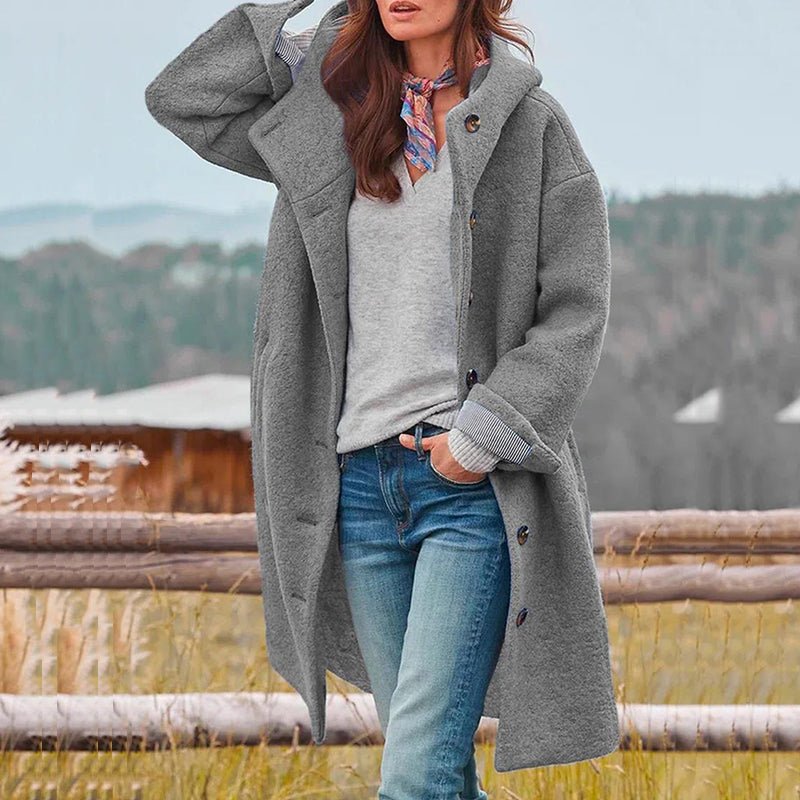Women's Relaxed Fit Hooded Winter Coat Side