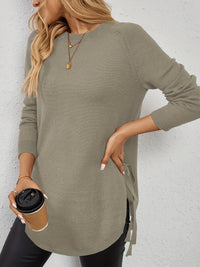 Women's Relaxed Longline Sweater with Side Tie Detail Alternate