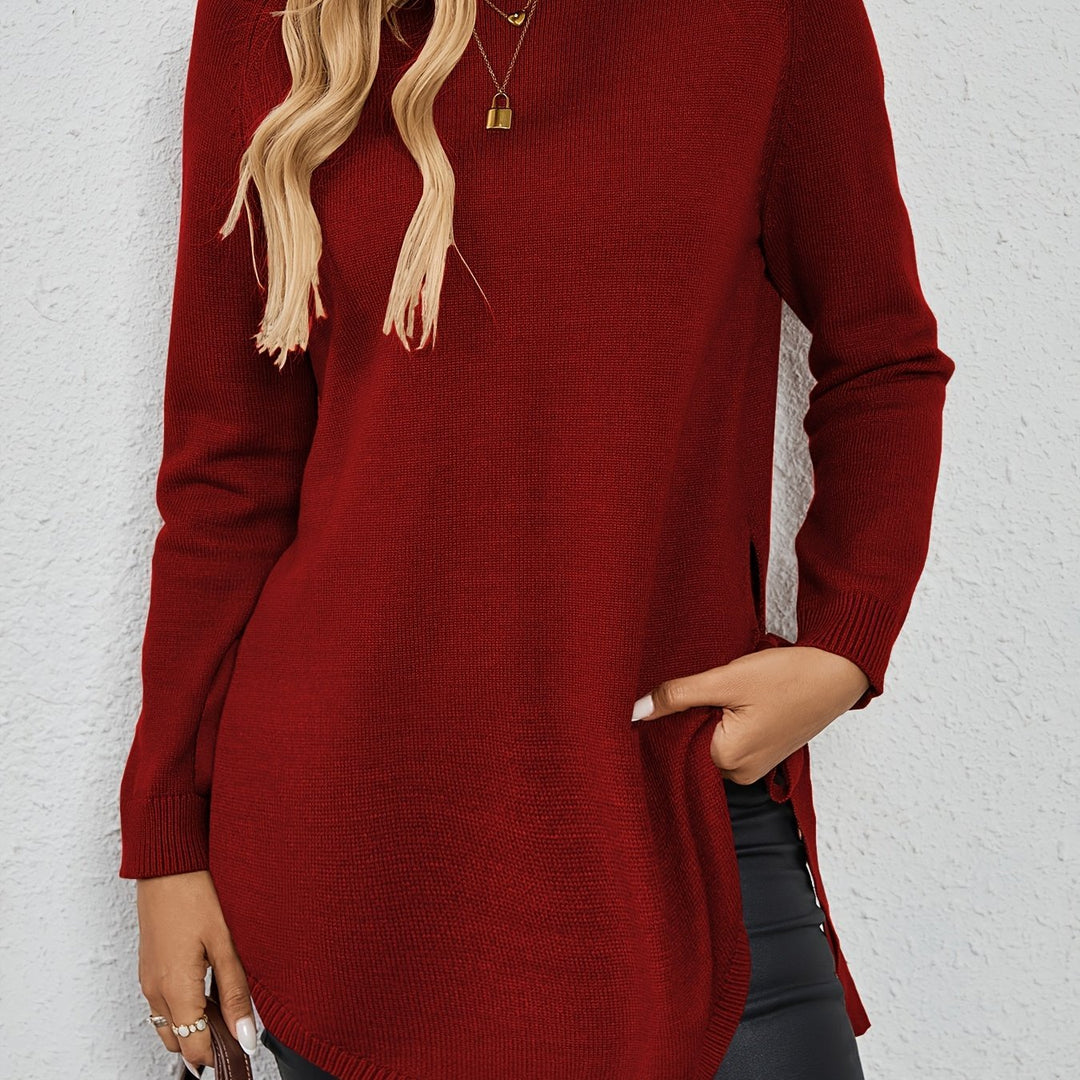 Women's Relaxed Longline Sweater with Side Tie Detail Hero