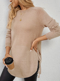 Women's Relaxed Longline Sweater with Side Tie Detail View 17