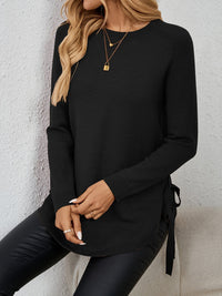Women's Relaxed Longline Sweater with Side Tie Detail View 24
