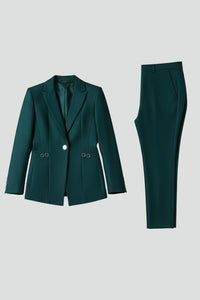 Women's Single Button Blazer Set with Straight Trousers Hero