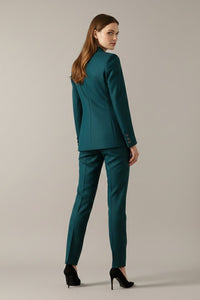 Women's Single Button Blazer Set with Straight Trousers Side