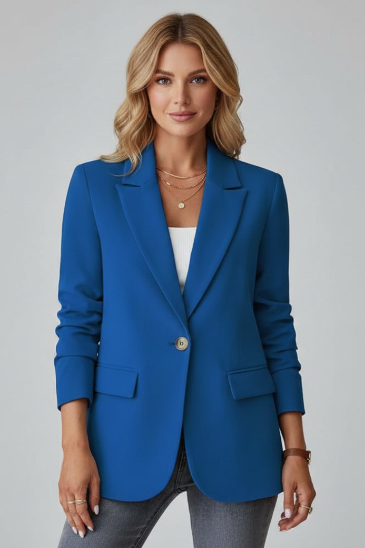Women's Single Button Blazer with Notched Lapel Alternate