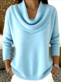 Women's Soft Elegance Cowl Neck Cotton Sweater Alternate
