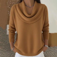 Women's Soft Elegance Cowl Neck Cotton Sweater Side