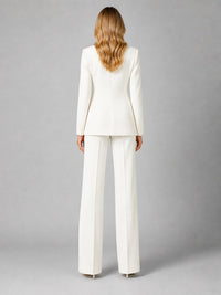 Women's Tailored Blazer Set | Wide Leg Trousers Two Piece Front