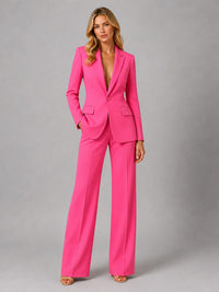 Women's Tailored Blazer Set | Wide Leg Trousers Two Piece Lifestyle