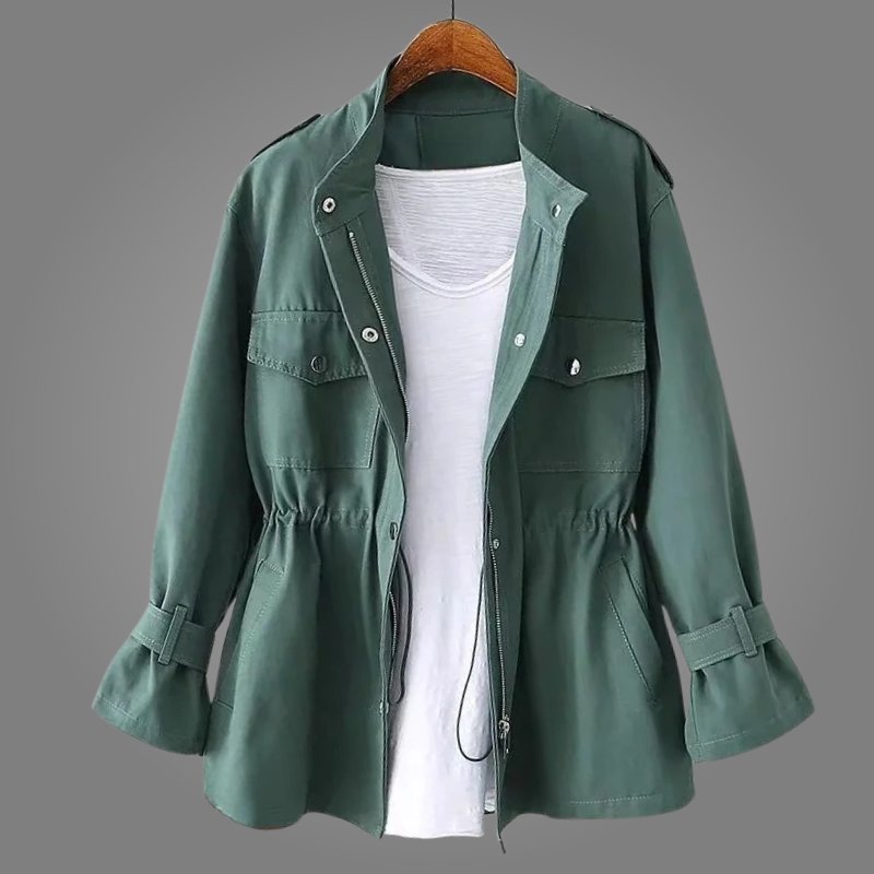 Women's Tailored Overcoat with Cinched Waist Back