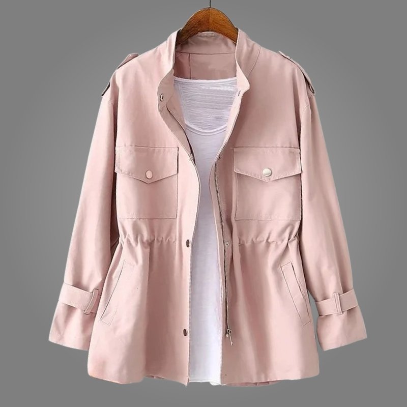 Women's Tailored Overcoat with Cinched Waist Front