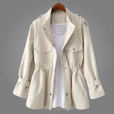 Women's Tailored Overcoat with Cinched Waist