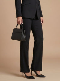 Women's Tailored Suit | Structured Stand Collar with Flared Trousers View 13