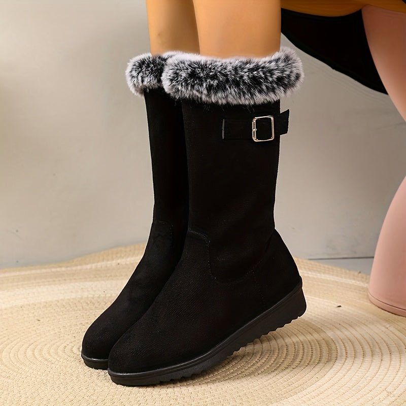 Women's Tall Boots | Fur Trim Cuff with Cosy Lining Front
