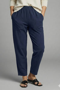 Women's Tapered Ankle Trousers with Elastic Waist and Side Pockets Lifestyle