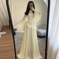 Women's Tiered Maxi Dress | Wedding Guest with Bell Sleeves Back