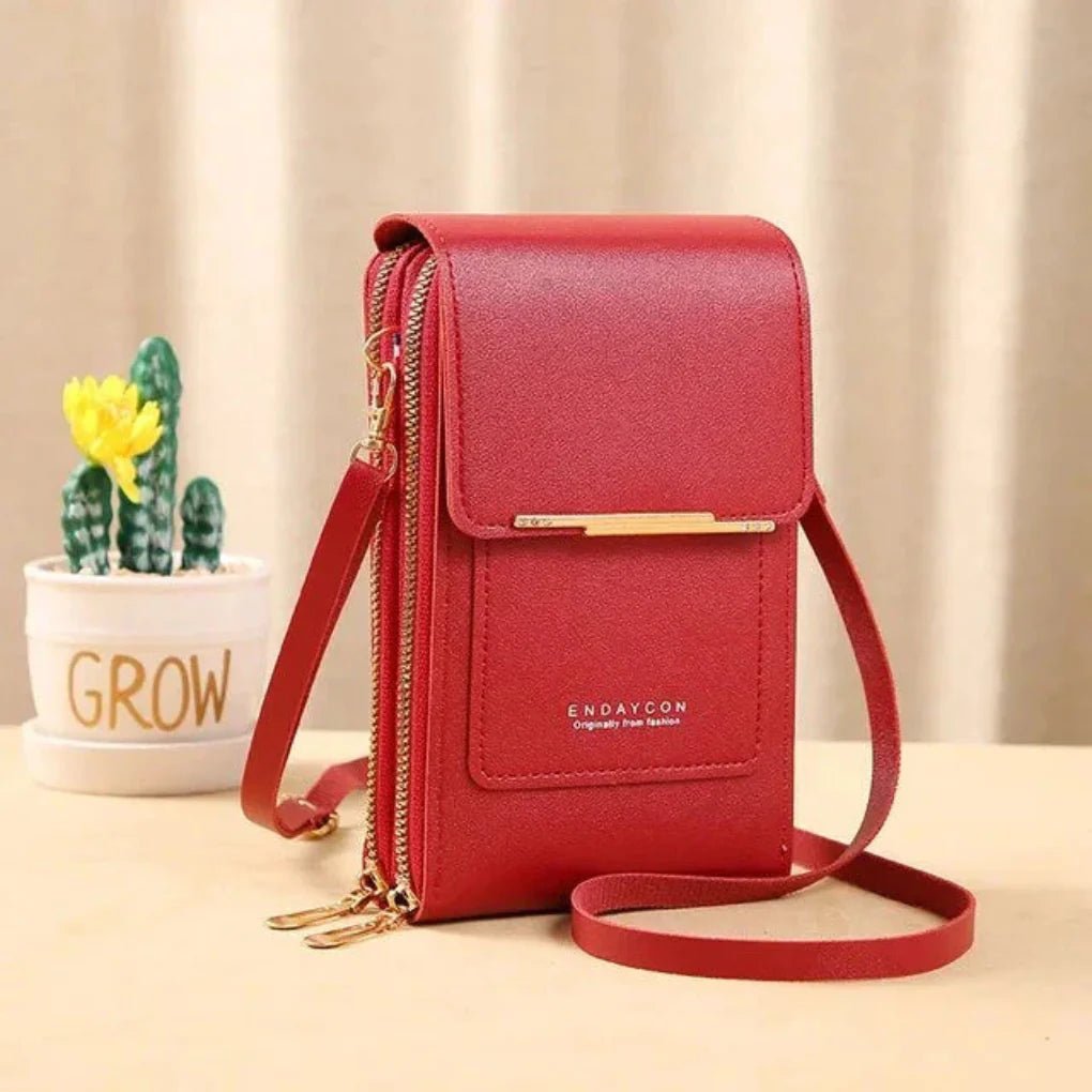Women's Touch Screen Shoulder Bag with Phone Pocket Detail