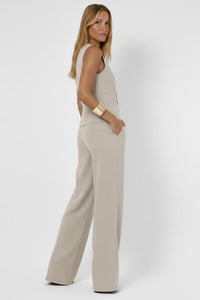 Women's Two Piece Set | V Neck Waistcoat with Trousers Back