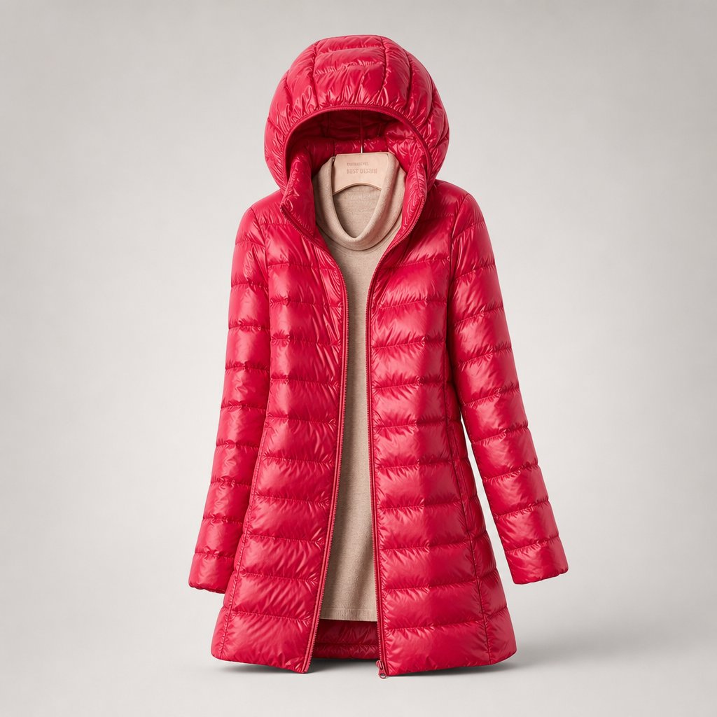 Women's Ultralight Down Jacket with Hooded Silhouette Alternate