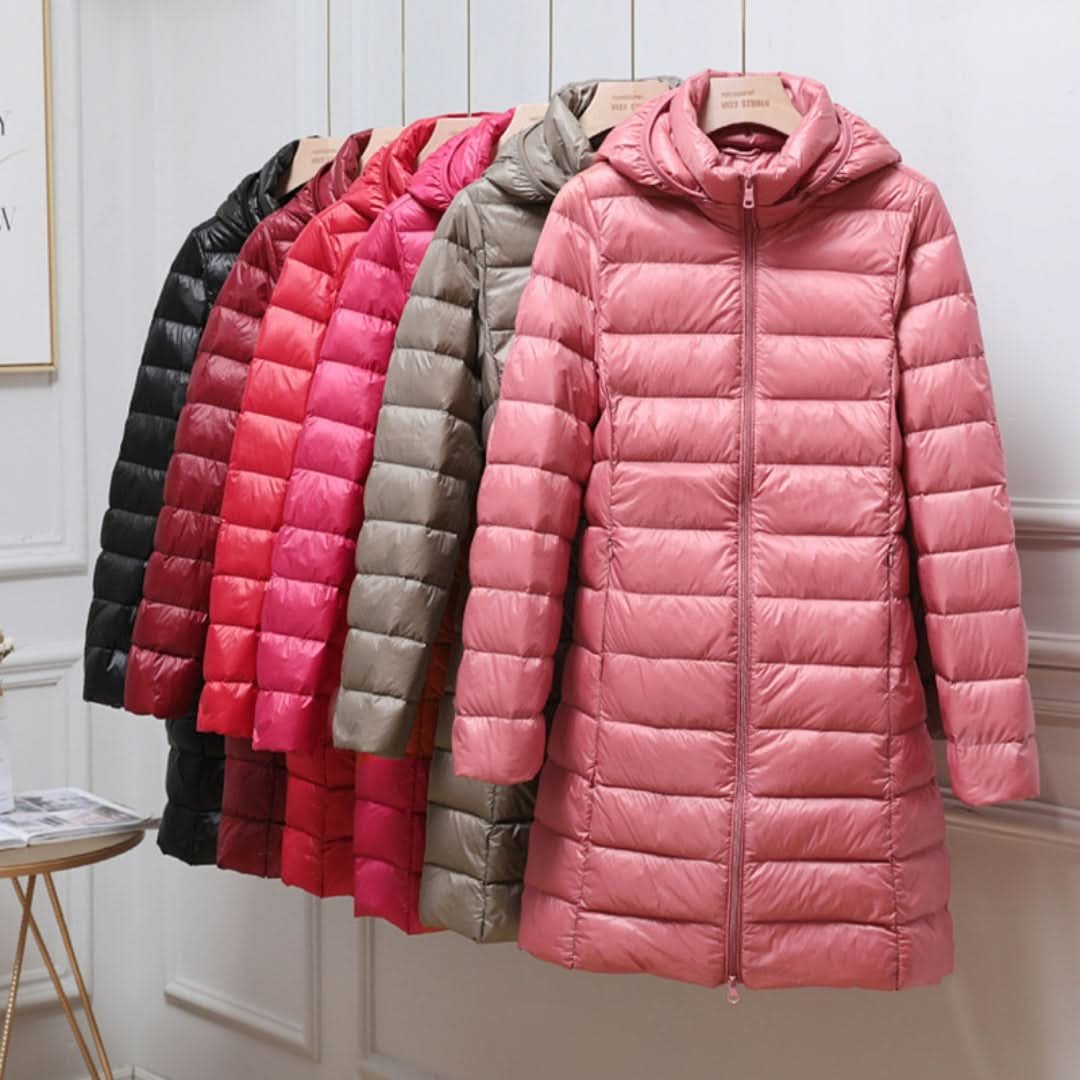Women's Ultralight Down Jacket with Hooded Silhouette Hero