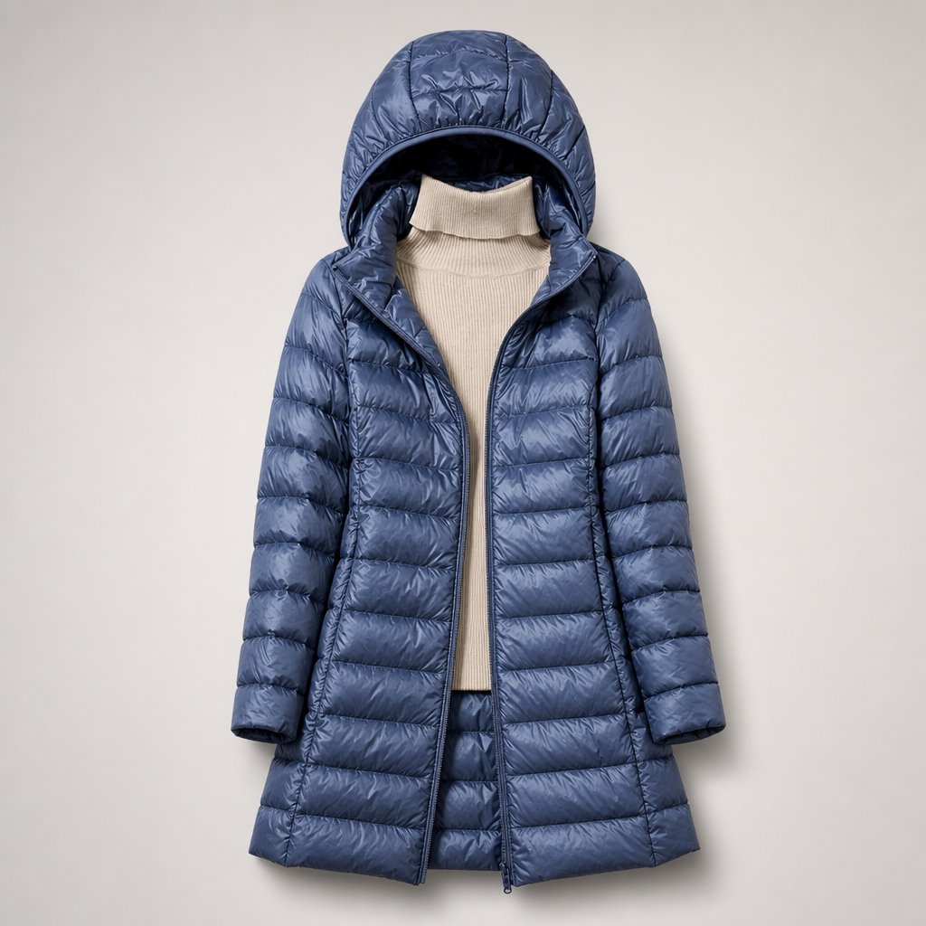 Women's Ultralight Down Jacket with Hooded Silhouette Lifestyle