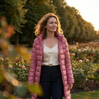 Women's Ultralight Down Jacket with Hooded Silhouette Side