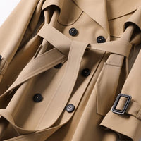 Women's Vintage Trendy Trench Coat | Timeless Edge with Modern Appeal Close Up