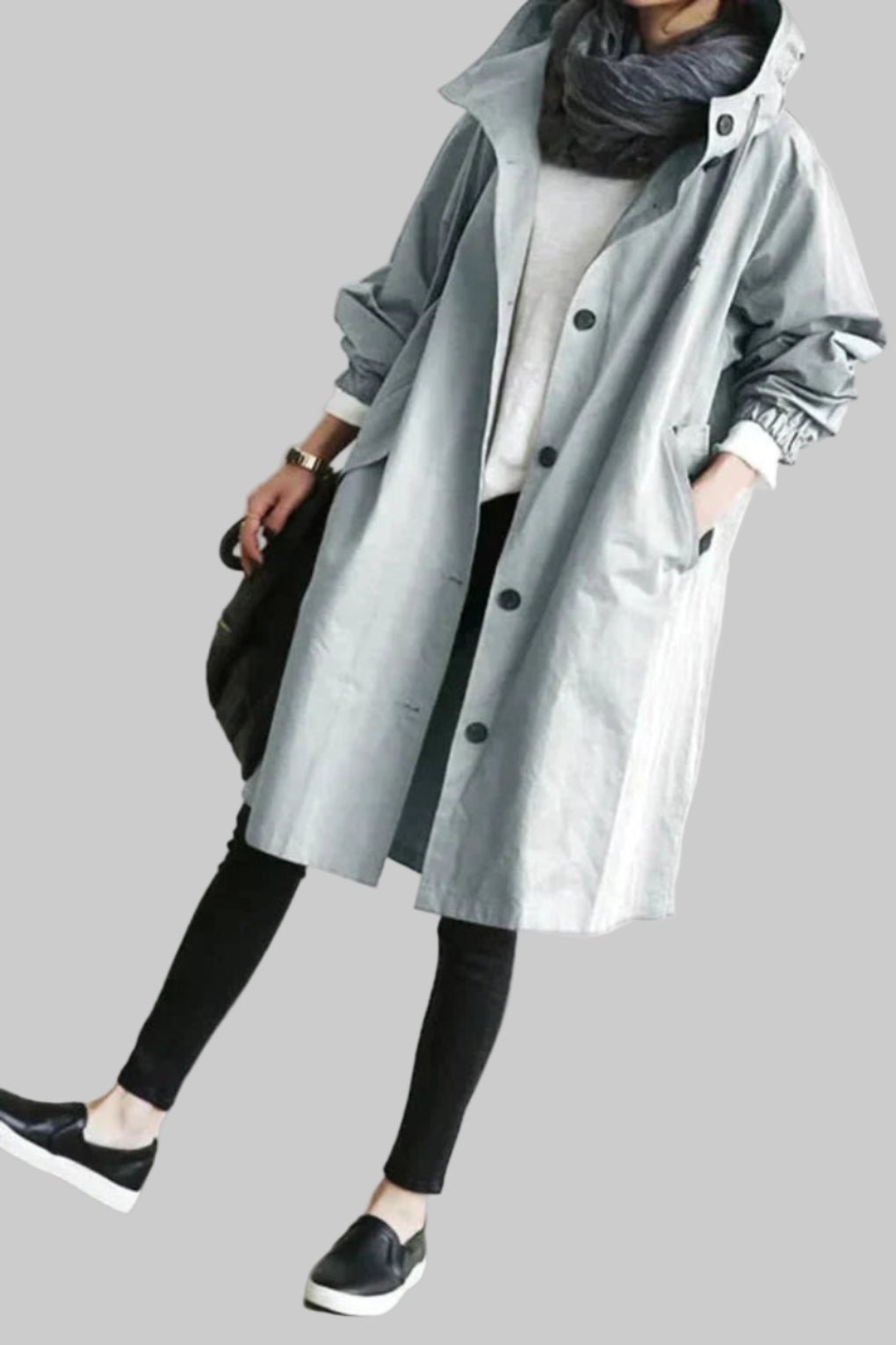 Women's Waterproof Rain Jacket | Oversized Fit with Adjustable Hood Side