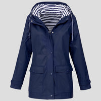 Women's Waterproof Windproof Hooded Jacket with Taped Seams Detail