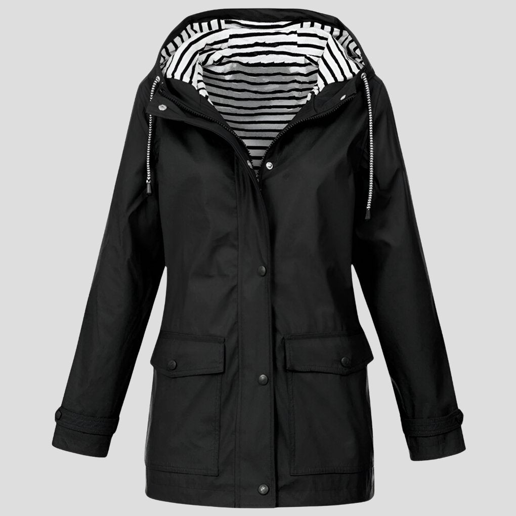 Women's Waterproof Windproof Hooded Jacket with Taped Seams Front