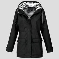 Women's Waterproof Windproof Hooded Jacket with Taped Seams Front