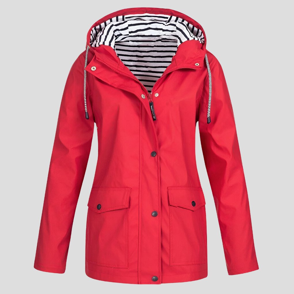 Women's Waterproof Windproof Hooded Jacket with Taped Seams Side
