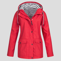 Women's Waterproof Windproof Hooded Jacket with Taped Seams Side